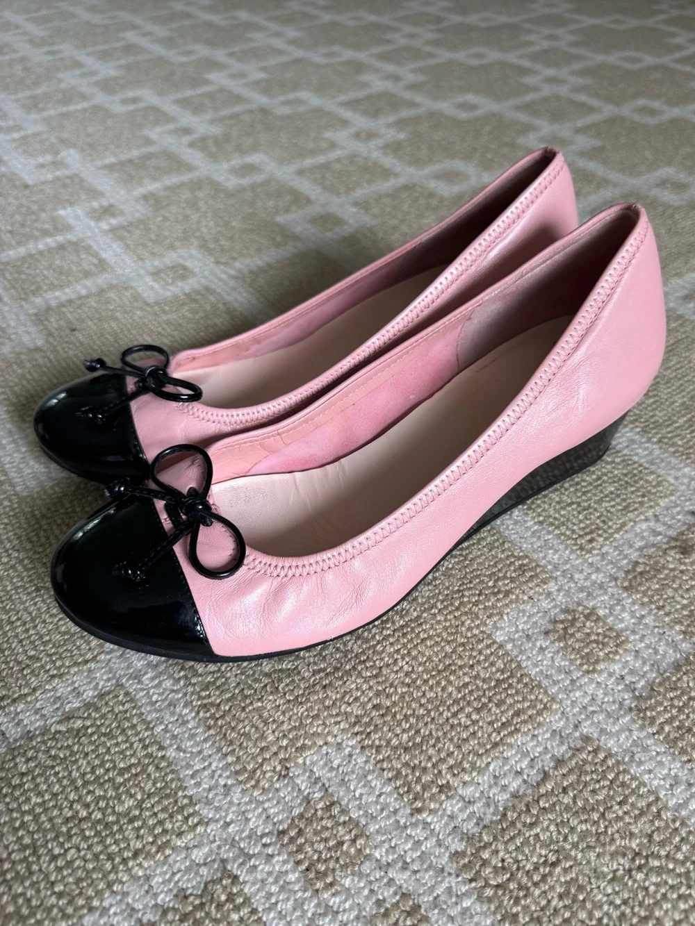 Cole Haan Nike Air Pink Leather Cap Toe Wedge Ballet Shoes Size 8.5 - Picture 9 of 13